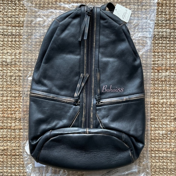 Free People West End Leather Backpack.  NWT!!! Free People West End Brown Distressed Leather Backpack NWOT  main image 3
